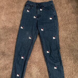 Hello Kitty x Lazy Oaf embroidered size jeans